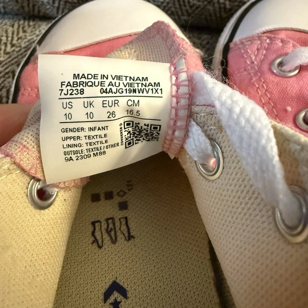 Converse All-Star Pink Low Tops Size 10c Toddler Girls Sneakers Shoes Lace Up